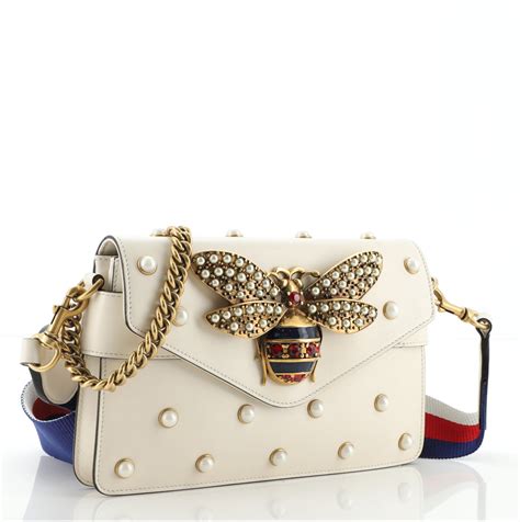 gucci broadway pearly bee bag|gucci bee shoulder bag.